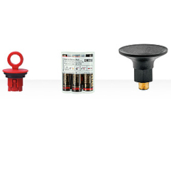 rote Schraube, Batterie-Set und Stützkonsole