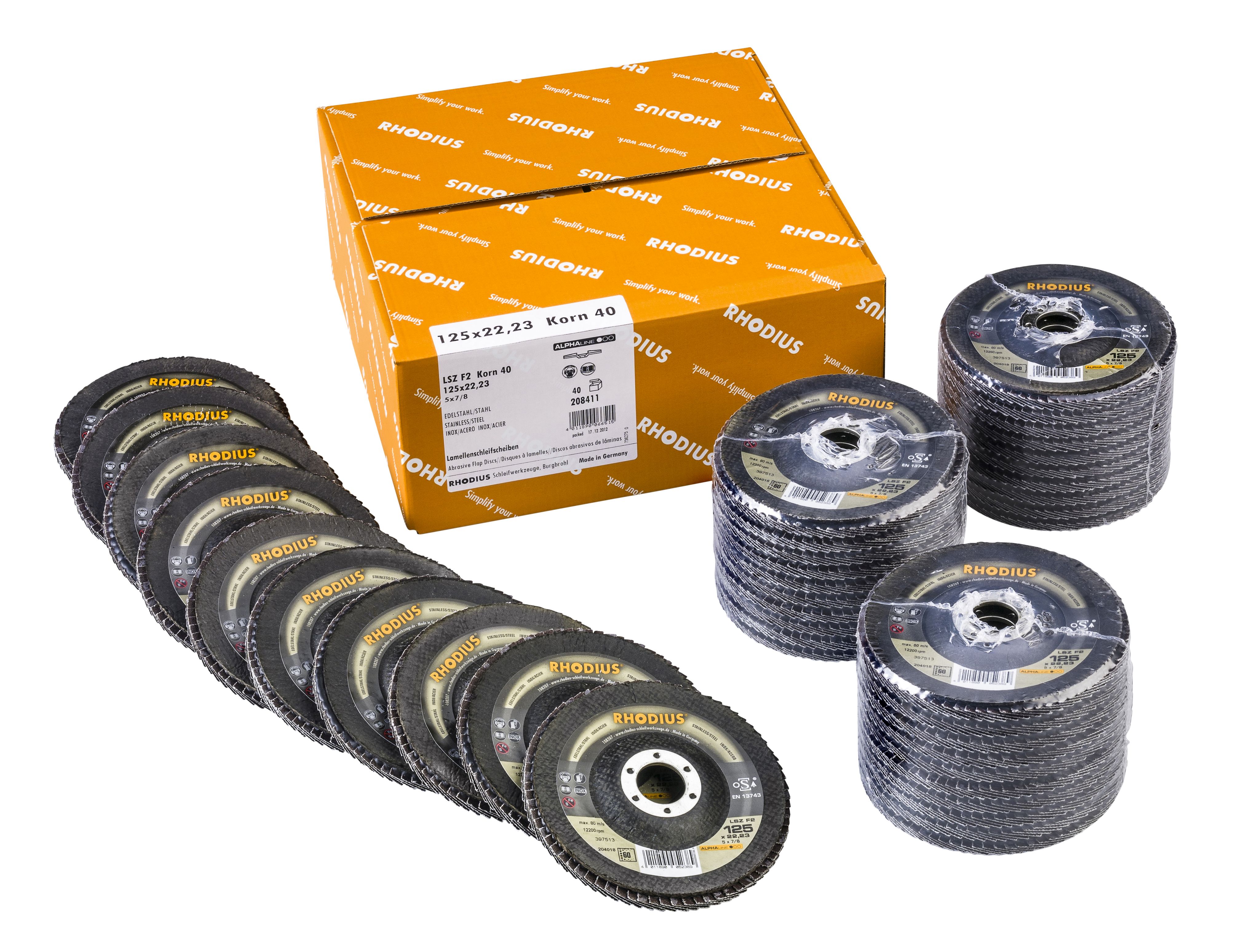 LSZ F2 VALUE PACK 40+ - 125 x 22,23  - Lamellenschleifscheibe - Edelstahl