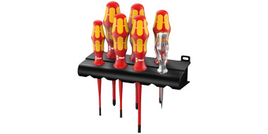 160 i/7 - VDE Schraubendrehersatz Kraftform Plus + Spannungsprüfer + Rack